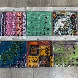 NWT Set of 6 Assorted Patterned Multi Functional Headwear Polyester Microfiber